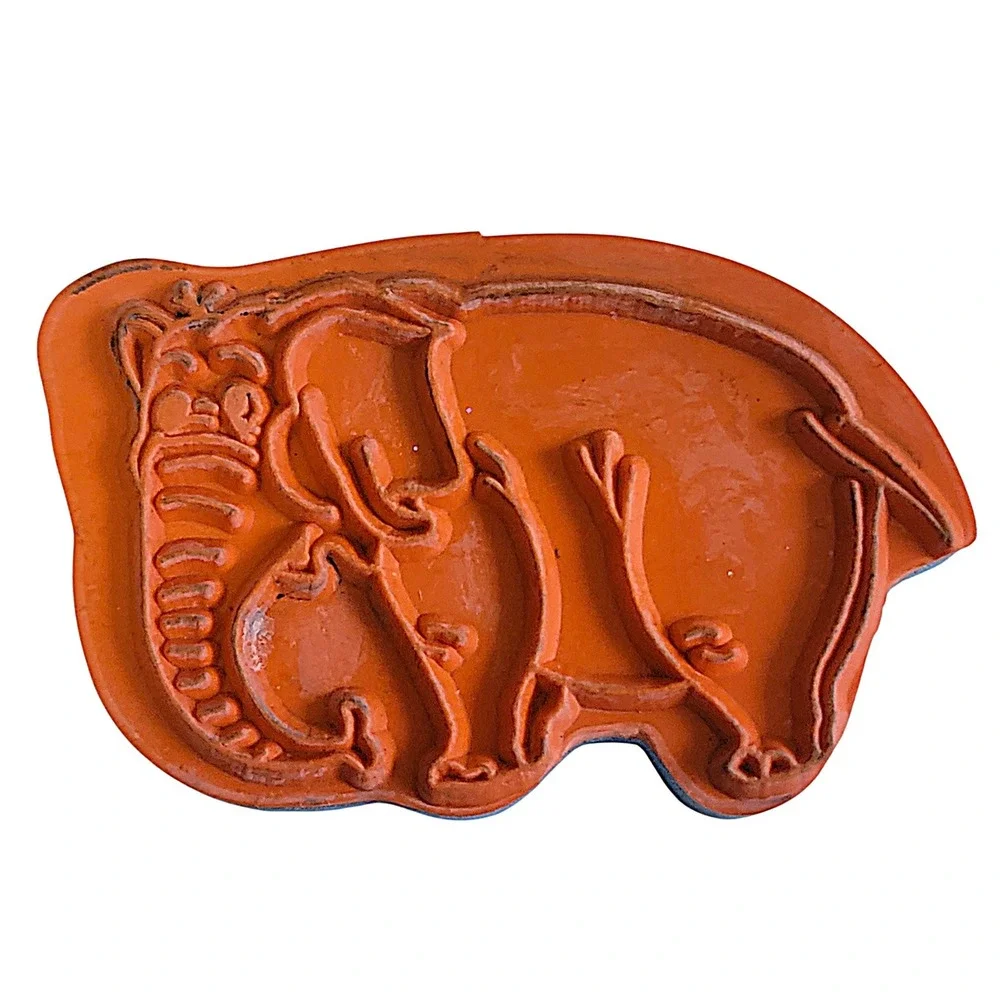 VTG Zoo Animal Rubber Stamp Set 8 Pc Foam Zebra Giraffe‎ Elephant Lion Gorilla